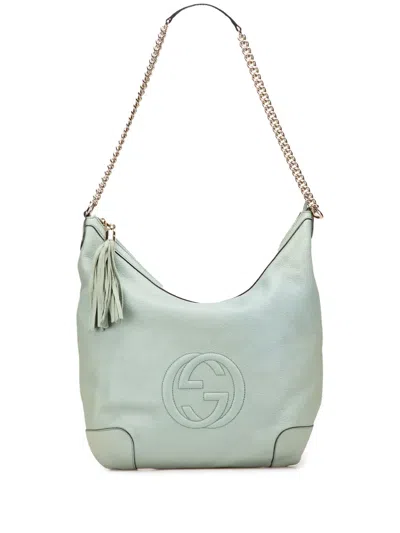 Pre-owned Gucci 2000-2015 Leather Soho Chain Shoulder Bag In Blue
