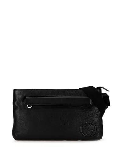 Pre-owned Gucci 2000-2015 Leather Soho Zip Belt Bag In Black