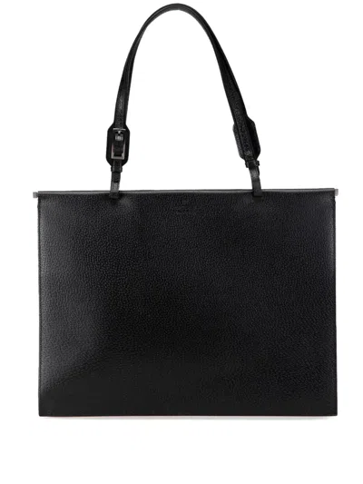 Pre-owned Gucci 2000-2015 Leather Tote Bag In Black
