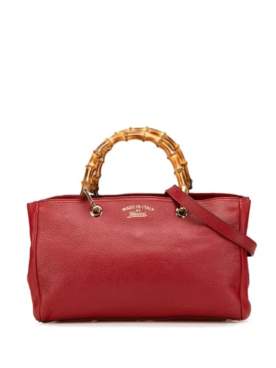 Pre-owned Gucci 2000-2015 Medium Calfskin Bamboo Shopper Satchel