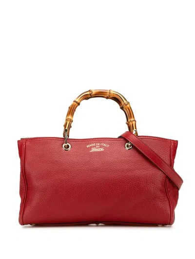 Pre-owned Gucci 2000-2015 Medium Calfskin Bamboo Shopper Satchel