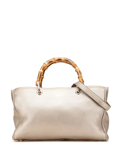 Pre-owned Gucci 2000-2015 Medium Calfskin Bamboo Shopper Satchel