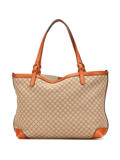 Pre-owned Gucci 2000-2015 Medium Diamante Canvas Craft Tote Bag