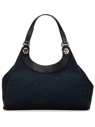 Pre-owned Gucci 2000-2015 Medium Gg Canvas Charmy Shoulder Bag In Blue