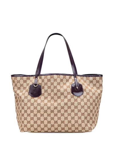 Pre-owned Gucci 2000-2015 Medium Gg Canvas Jolie Tote Bag In Brown