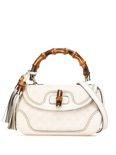 Pre-owned Gucci 2000-2015 Medium Gg Canvas New Bamboo Satchel