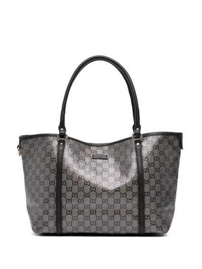 Pre-owned Gucci 2000-2015 Medium Gg Crystal Joy Tote Bag In Brown