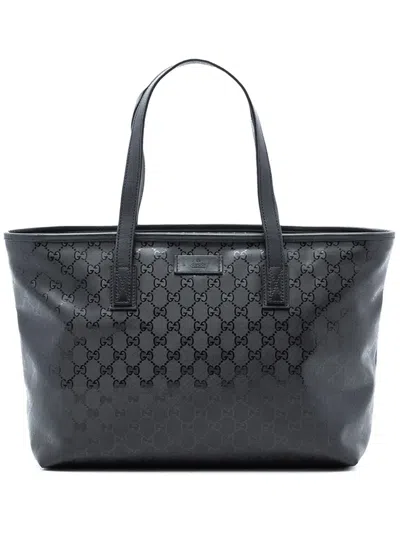 Pre-owned Gucci 2000-2015 Medium Gg Imprime Tote Bag In Black