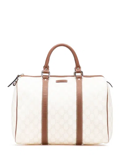 Pre-owned Gucci 2000-2015 Medium Gg Supreme Joy Boston Bag In Brown