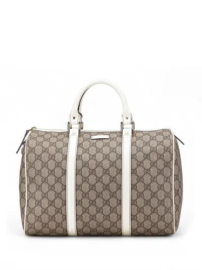 Pre-owned Gucci 2000-2015 Medium Gg Supreme Joy Boston Bag In Brown