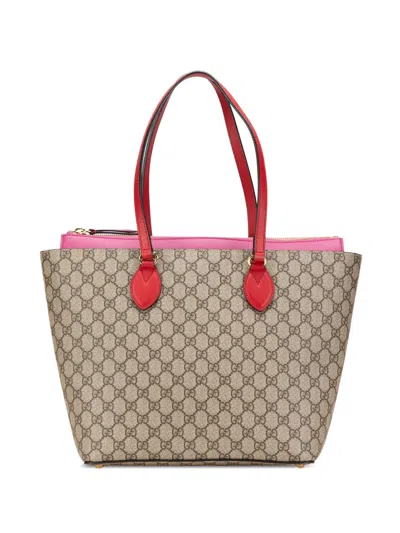 Pre-owned Gucci 2000-2015 Medium Gg Supreme Linea A Zip Tote Bag