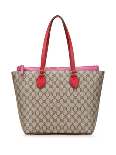 Pre-owned Gucci 2000-2015 Medium Gg Supreme Linea A Zip Tote Bag