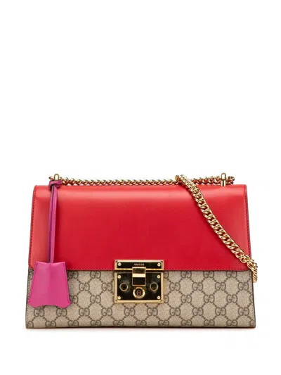 Pre-owned Gucci 2000-2015 Medium Gg Supreme Padlock Shoulder Bag In Brown