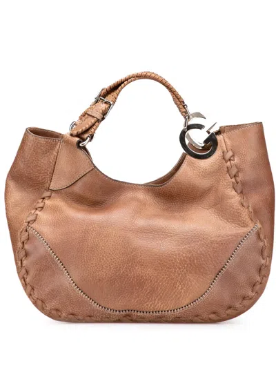 Pre-owned Gucci 2000-2015 Medium Grained Calfskin Charlotte Hobo Bag In Brown
