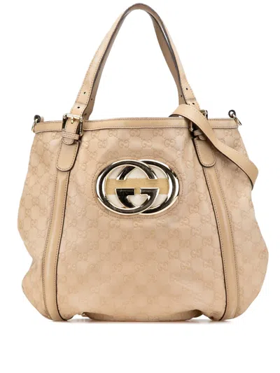 Pre-owned Gucci 2000-2015 Medium Ssima Web Britt Satchel