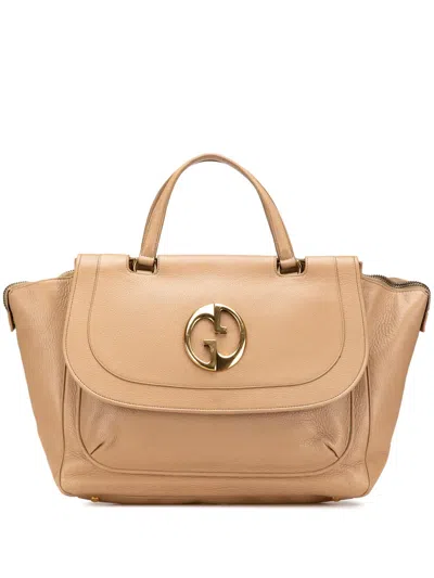 Pre-owned Gucci 2000-2015 Medium Leather 1973 Handbag In Brown