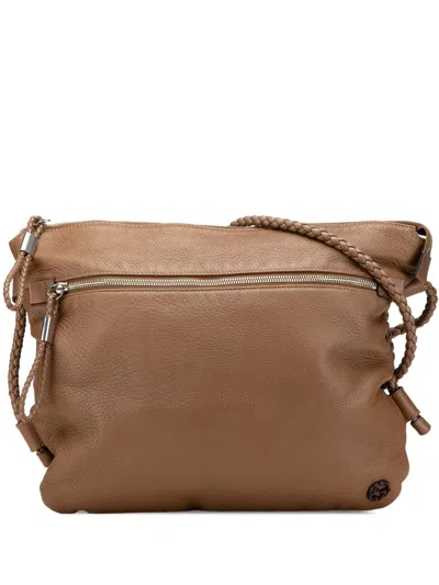 Pre-owned Gucci 2000-2015 Medium Leather Interlocking G Braided Strap Crossbody Bag