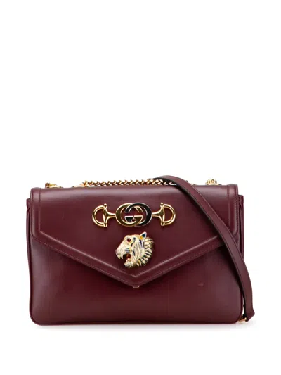 Pre-owned Gucci 2000-2015 Medium Leather Rajah Crossbody Bag In Red