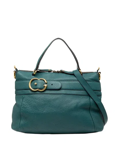 Pre-owned Gucci 2000-2015 Medium Leather Ride Top Handle Bag Satchel In Green