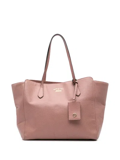 Pre-owned Gucci 2000-2015 Medium Leather Swing Tote Bag In Pink
