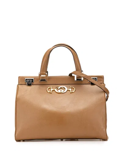 Pre-owned Gucci 2000-2015 Medium Leather Zumi Top Handle Bag Satchel