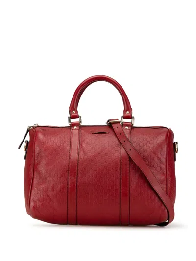 Pre-owned Gucci 2000-2015 Medium Microssima Satchel In Red