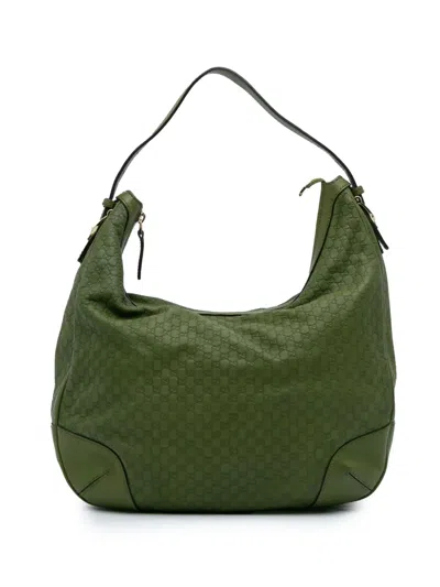 Pre-owned Gucci 2000-2015 Medium Microssima Shoulder Bag In 绿色