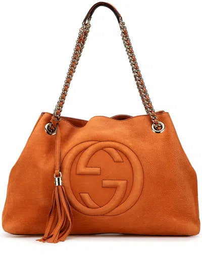 Pre-owned Gucci 2000-2015 Medium Nubuck Leather Soho Chain Tote Bag