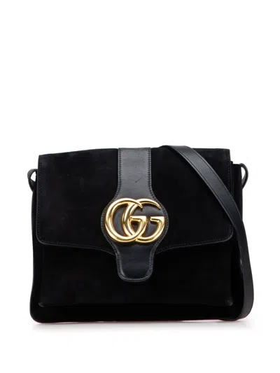 Pre-owned Gucci 2000-2015 Medium Suede Arli Crossbody Bag In Black