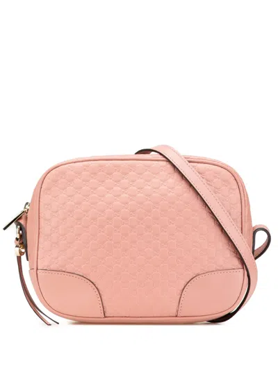 Pre-owned Gucci 2000-2015 Microssima Bree Crossbody Bag In Pink
