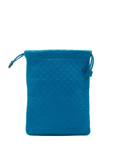 Pre-owned Gucci 2000-2015 Microssima Drawstring Pouch In Blue
