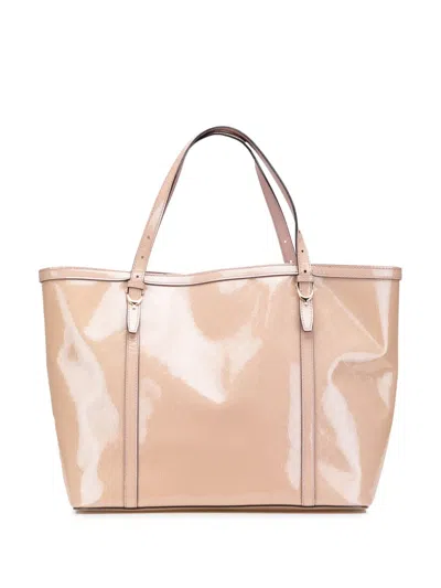 Pre-owned Gucci 2000-2015 Microssima Patent Nice Tote Bag In Brown