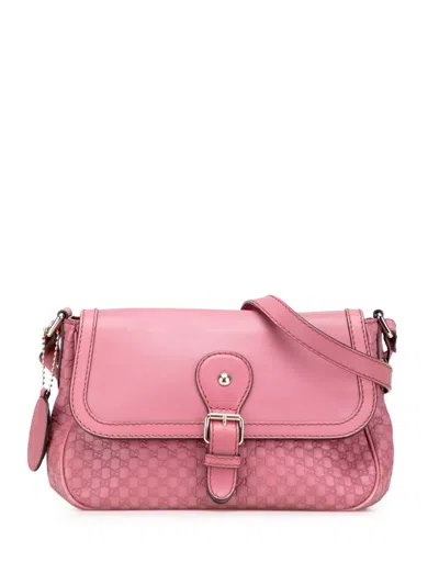 Pre-owned Gucci 2000-2015 Microssima Sukey Crossbody Bag In Pink