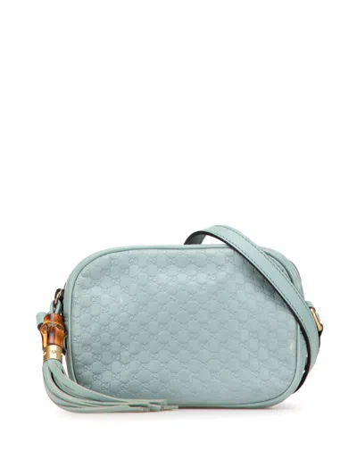 Pre-owned Gucci 2000-2015 Microssima Sunshine Disco Camera Bag Crossbody Bag In Blue