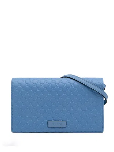 Pre-owned Gucci 2000-2015 Microssima Wallet On Strap Crossbody Bag