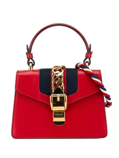 Pre-owned Gucci 2000-2015 Mini Calfskin Sylvie Satchel In Red