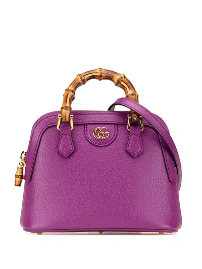 Pre-owned Gucci 2000-2015 Mini Dollar Calfskin Bamboo Diana Dome Satchel
