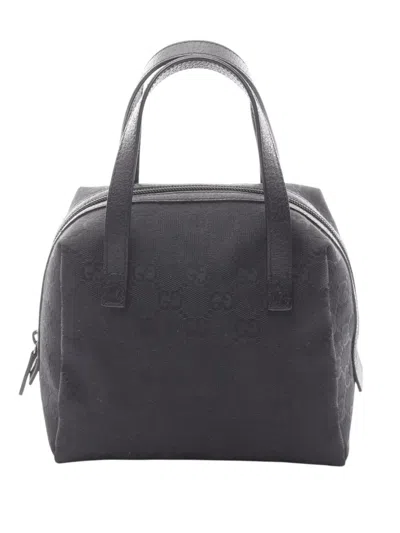 Pre-owned Gucci 2000-2015 Mini Gg Canvas Balthus Tofu Bag Handbag In Black
