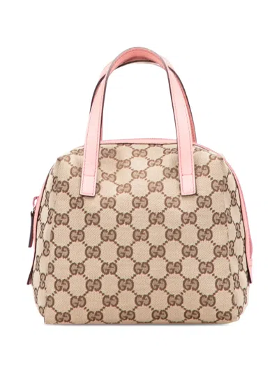 Pre-owned Gucci 2000-2015 Mini Gg Canvas Balthus Tofu Bag Handbag In Brown