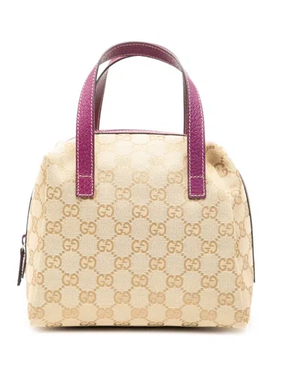 Pre-owned Gucci 2000-2015 Mini Gg Canvas Balthus Tofu Bag Handbag In Purple