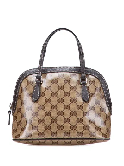 Pre-owned Gucci 2000-2015 Mini Gg Crystal Dome Satchel In Brown