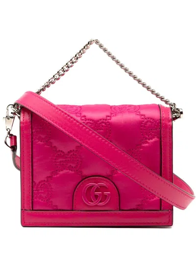 Pre-owned Gucci 2000-2015 Mini Gg Embossed Leather Satchel In Pink