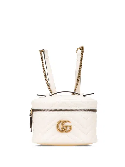 Pre-owned Gucci 2000-2015 Mini Gg Marmont Matelasse Leather Round Backpack