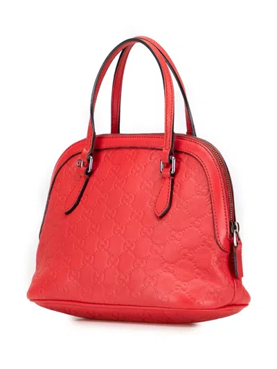 Pre-owned Gucci 2000-2015 Mini Ssima Dome Satchel In Red