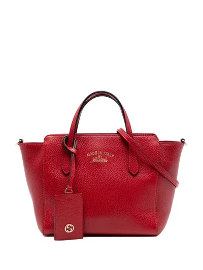 Pre-owned Gucci 2000-2015 Mini Leather Swing Satchel In Red