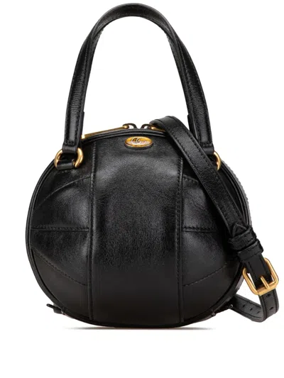 Pre-owned Gucci 2000-2015 Mini Leather Water Buffalo Tifosa Basketball Bag Satchel In Black