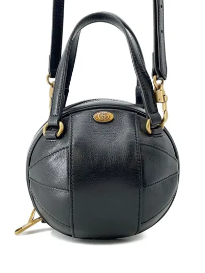 Pre-owned Gucci 2000-2015 Mini Leather Water Buffalo Tifosa Basketball Bag Satchel In Black