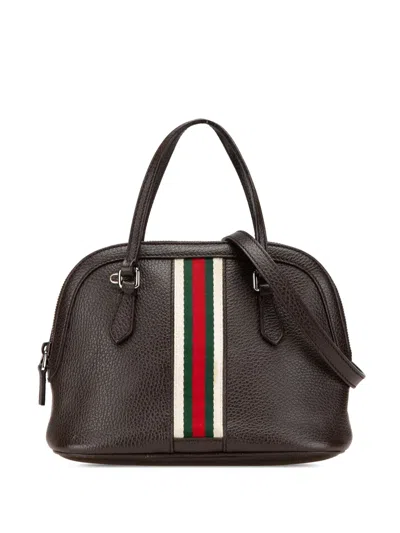 Pre-owned Gucci 2000-2015 Mini Leather Web Dome Satchel