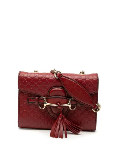 Pre-owned Gucci 2000-2015 Mini Microssima Emily Crossbody Bag In Red