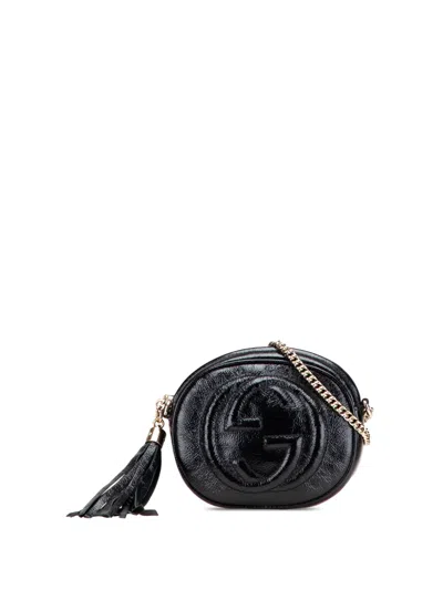 Pre-owned Gucci 2000-2015 Mini Patent Soho Chain Bag Crossbody Bag In Black